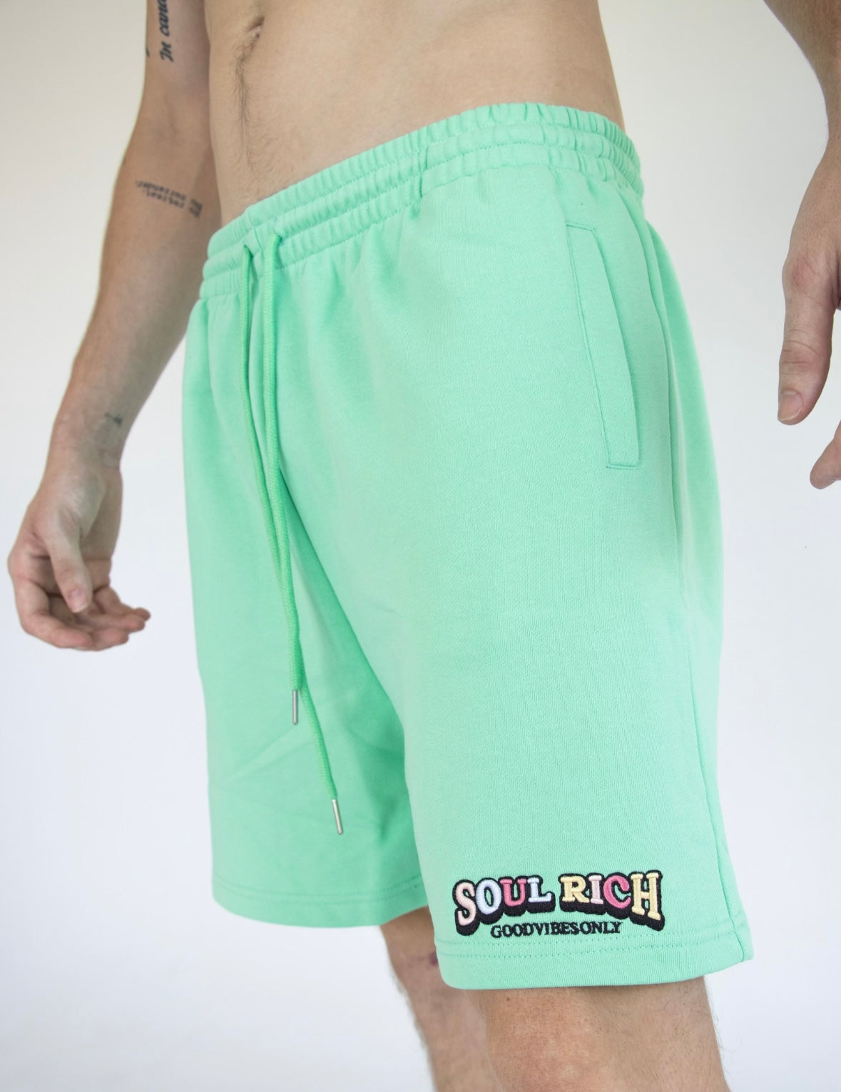 Good Vibes Only Green Shorts