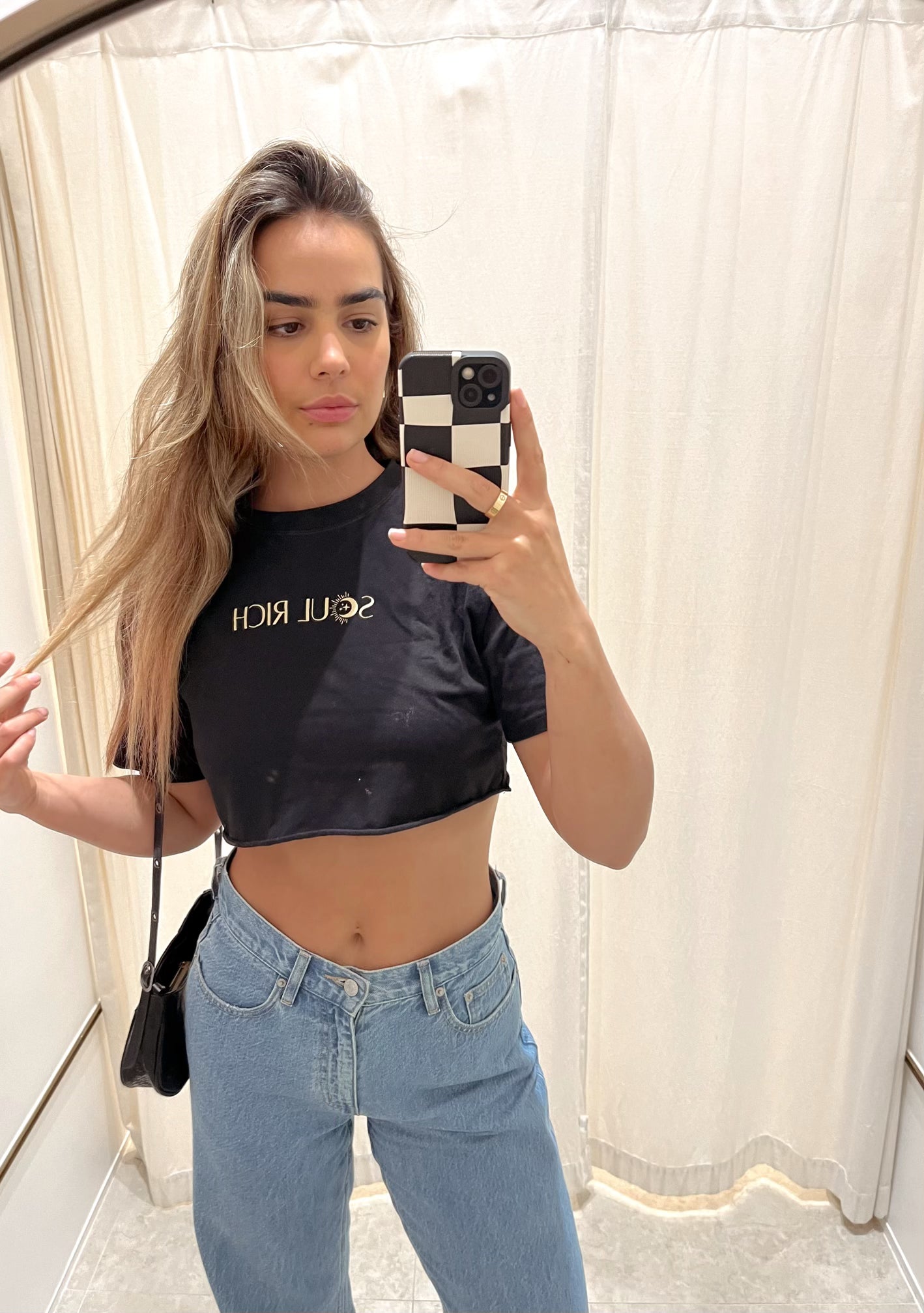 Edge Crop Top Black